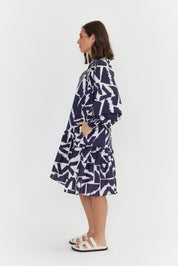 TOMMY Dress Navy Geo Print