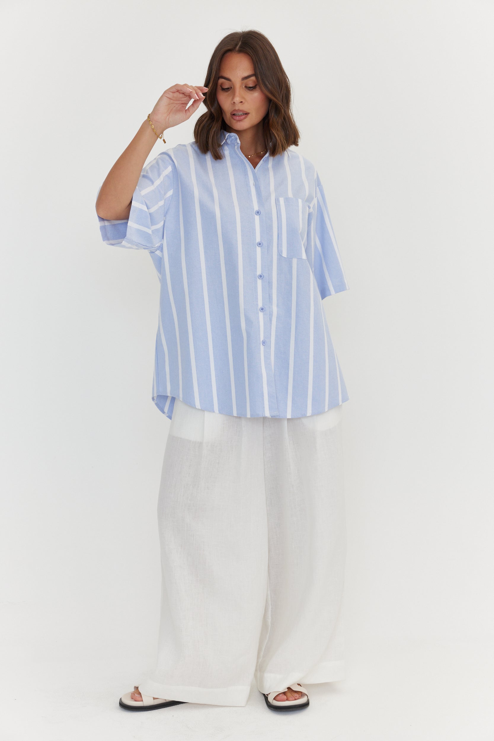 ROGUE Shirt Blue Chambray Stripe