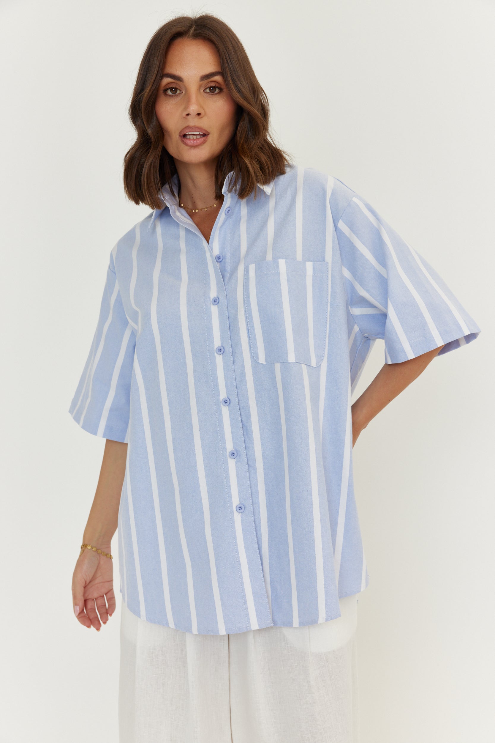 ROGUE Shirt Blue Chambray Stripe