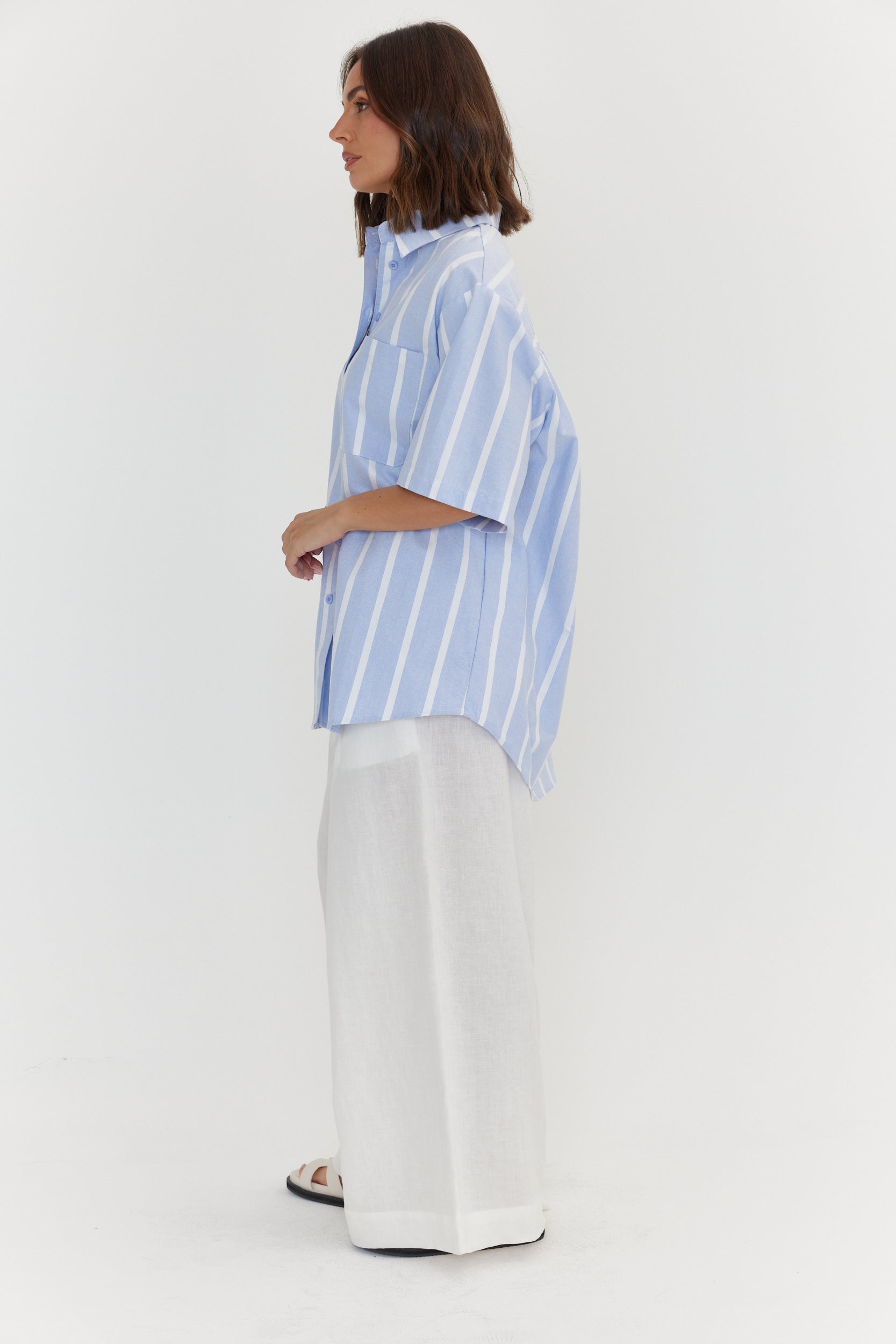 ROGUE Shirt Blue Chambray Stripe