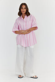 ROGUE Shirt Pink Chambray Stripe