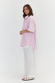 ROGUE Shirt Pink Chambray Stripe