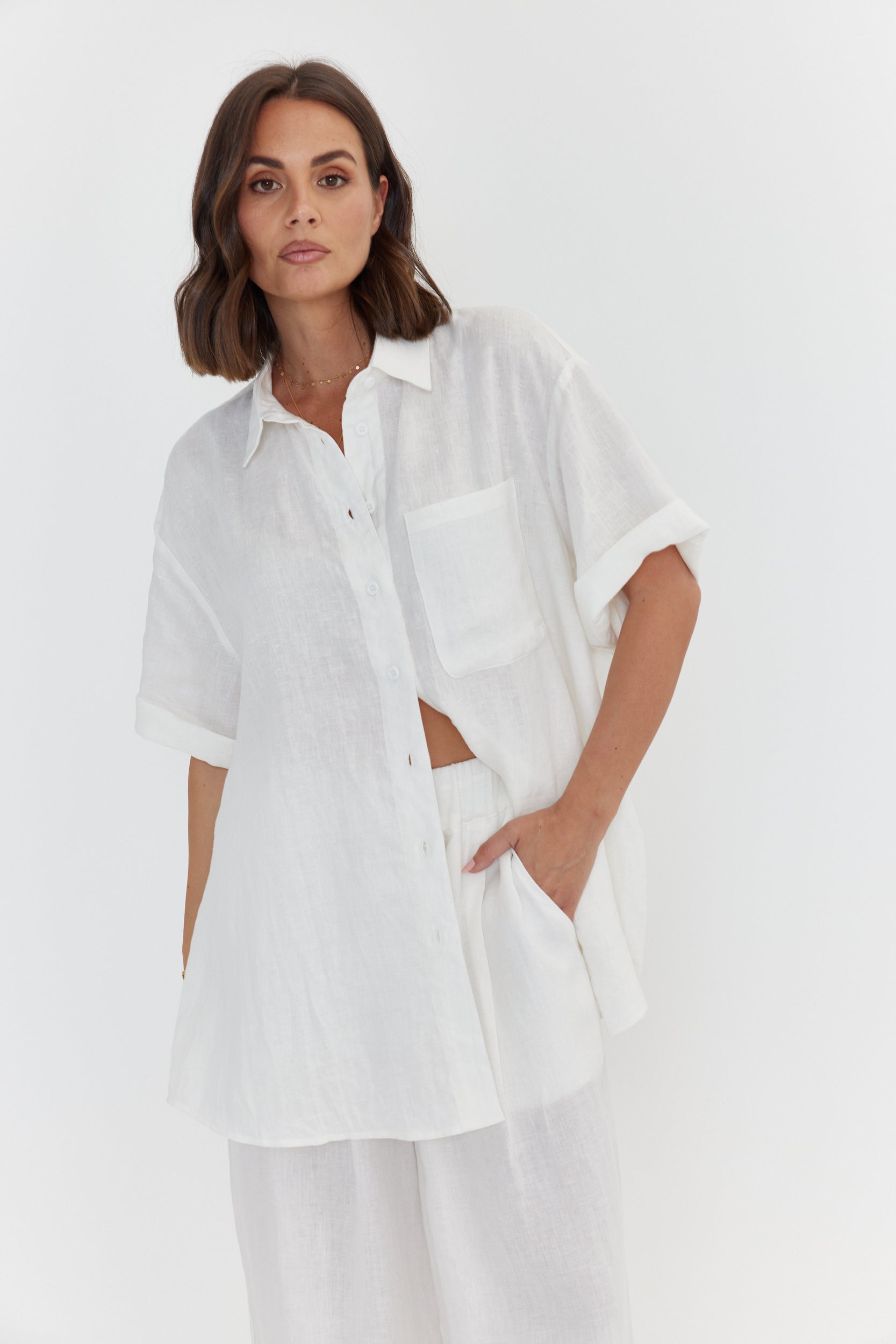 ROGUE Top Linen White