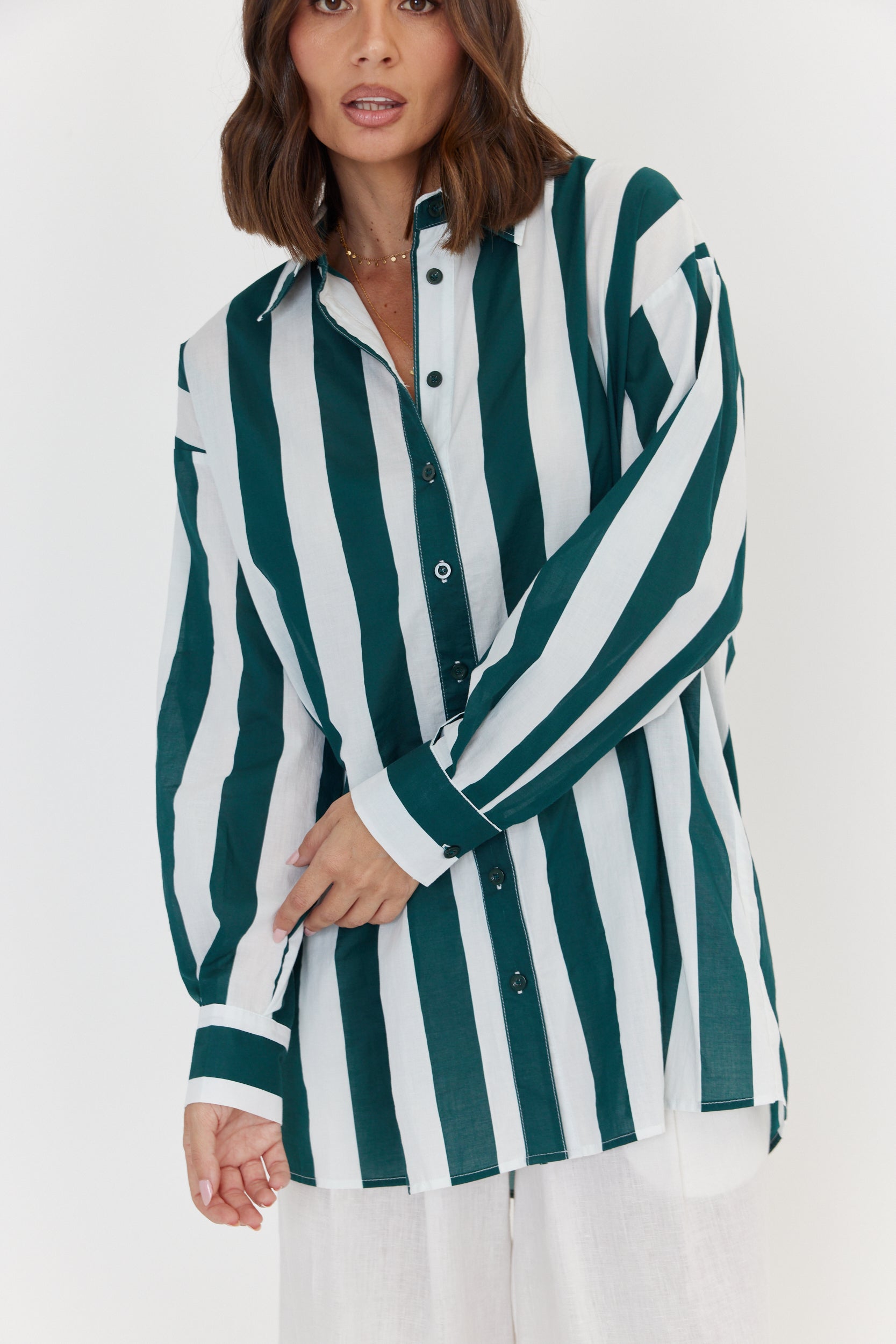 PLUTO Shirt Green Stripe