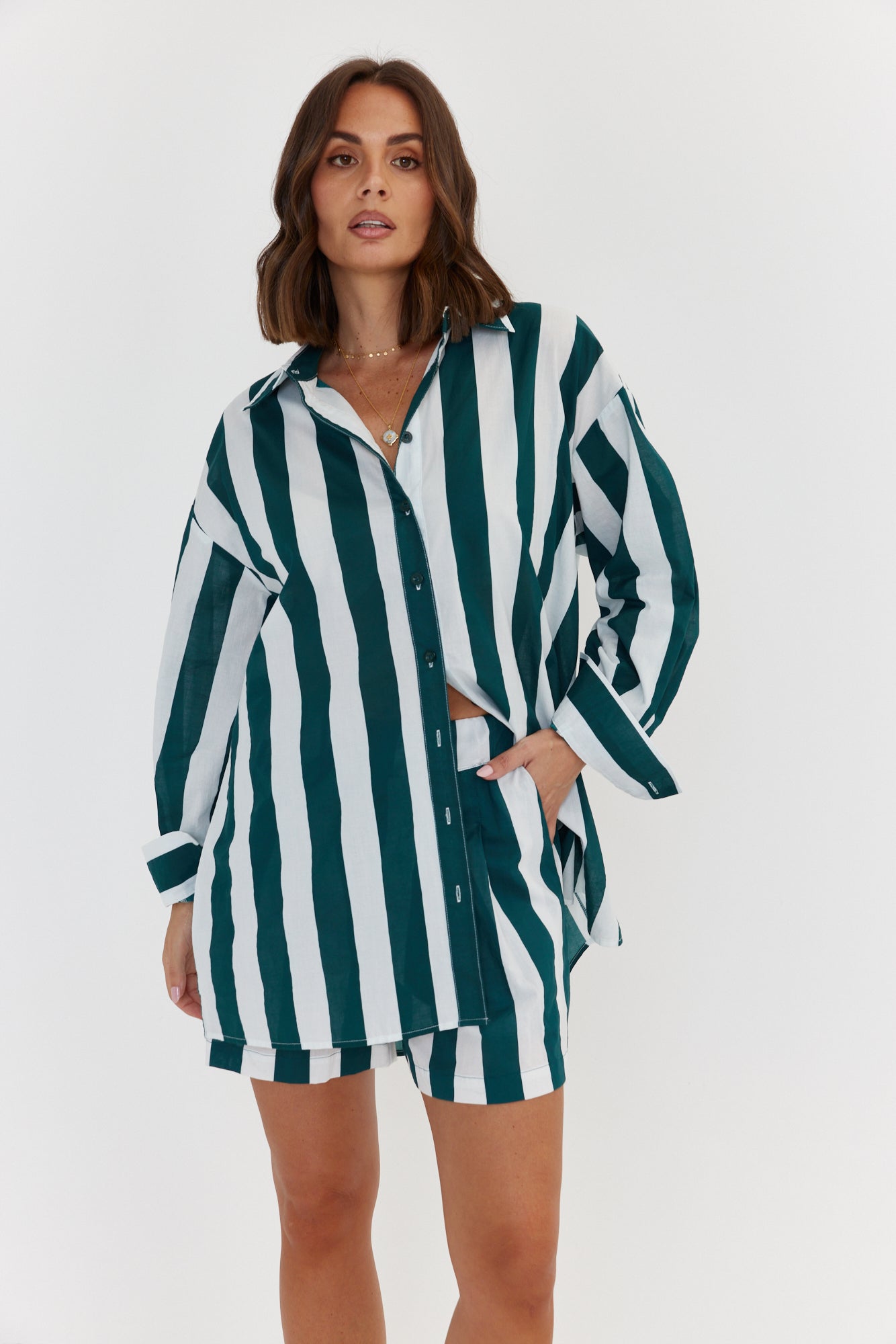 PLUTO Shirt Green Stripe