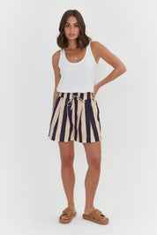 RAZ Shorts Navy & Peach Stripe