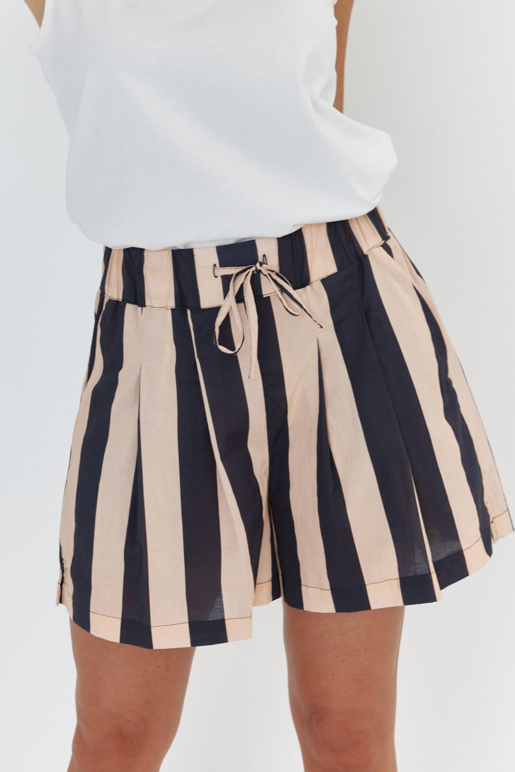 RAZ Shorts Navy & Peach Stripe