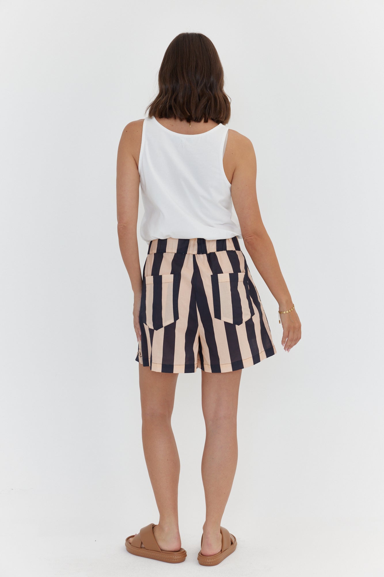 RAZ Shorts Navy & Peach Stripe