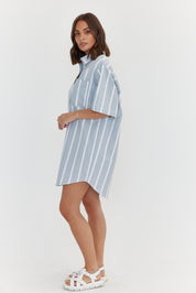 APEX Dress Chambray Sage Stripe