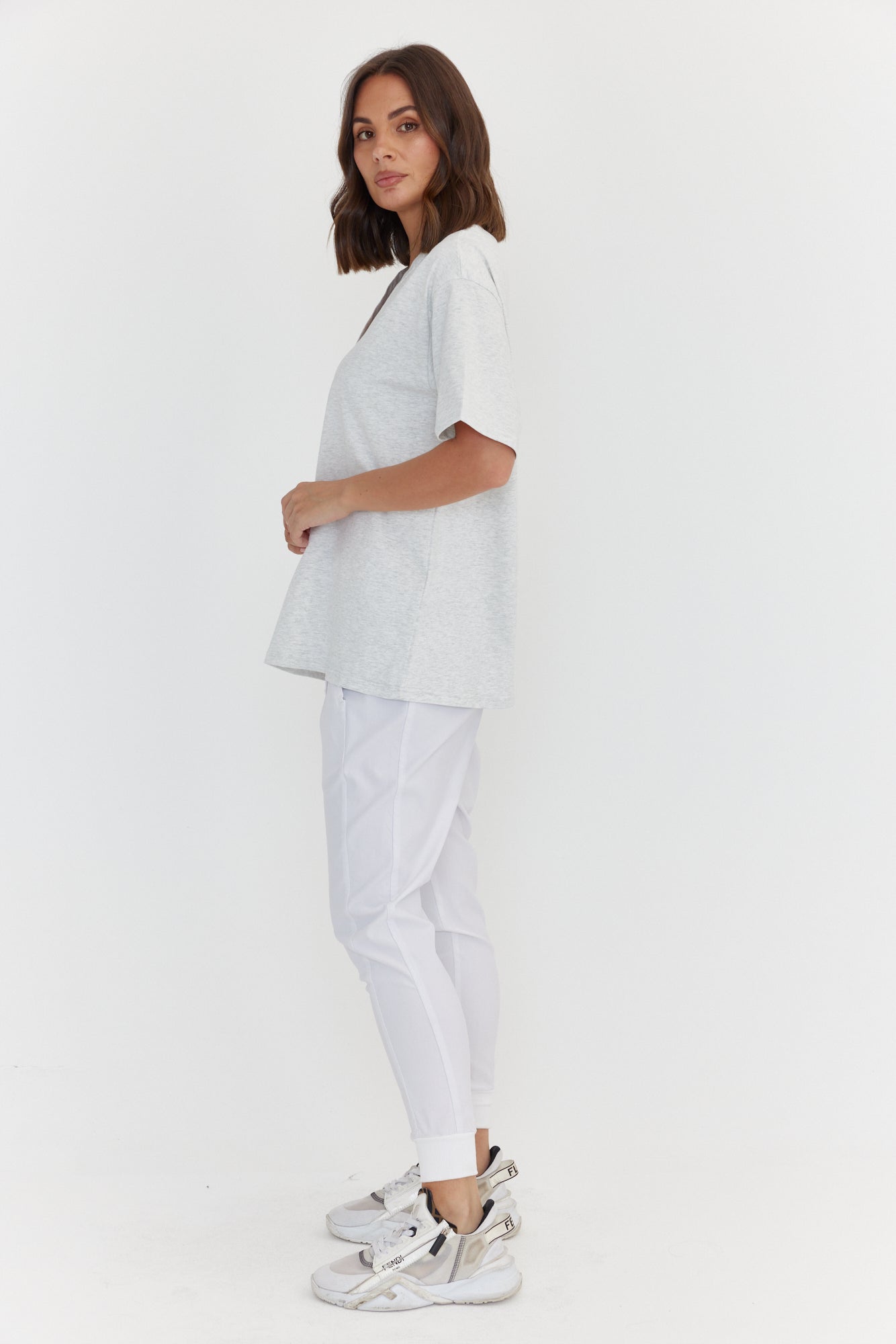 NIX V-Neck T-Shirt Grey Marle
