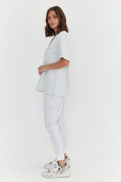 NIX V-Neck T-Shirt Grey Marle