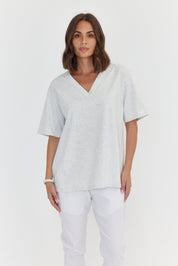 NIX V-Neck T-Shirt Grey Marle