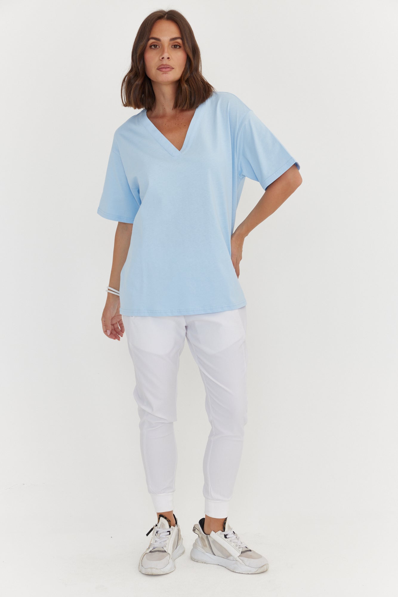 NIX V-Neck T-Shirt Light Blue