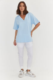 NIX V-Neck T-Shirt Light Blue