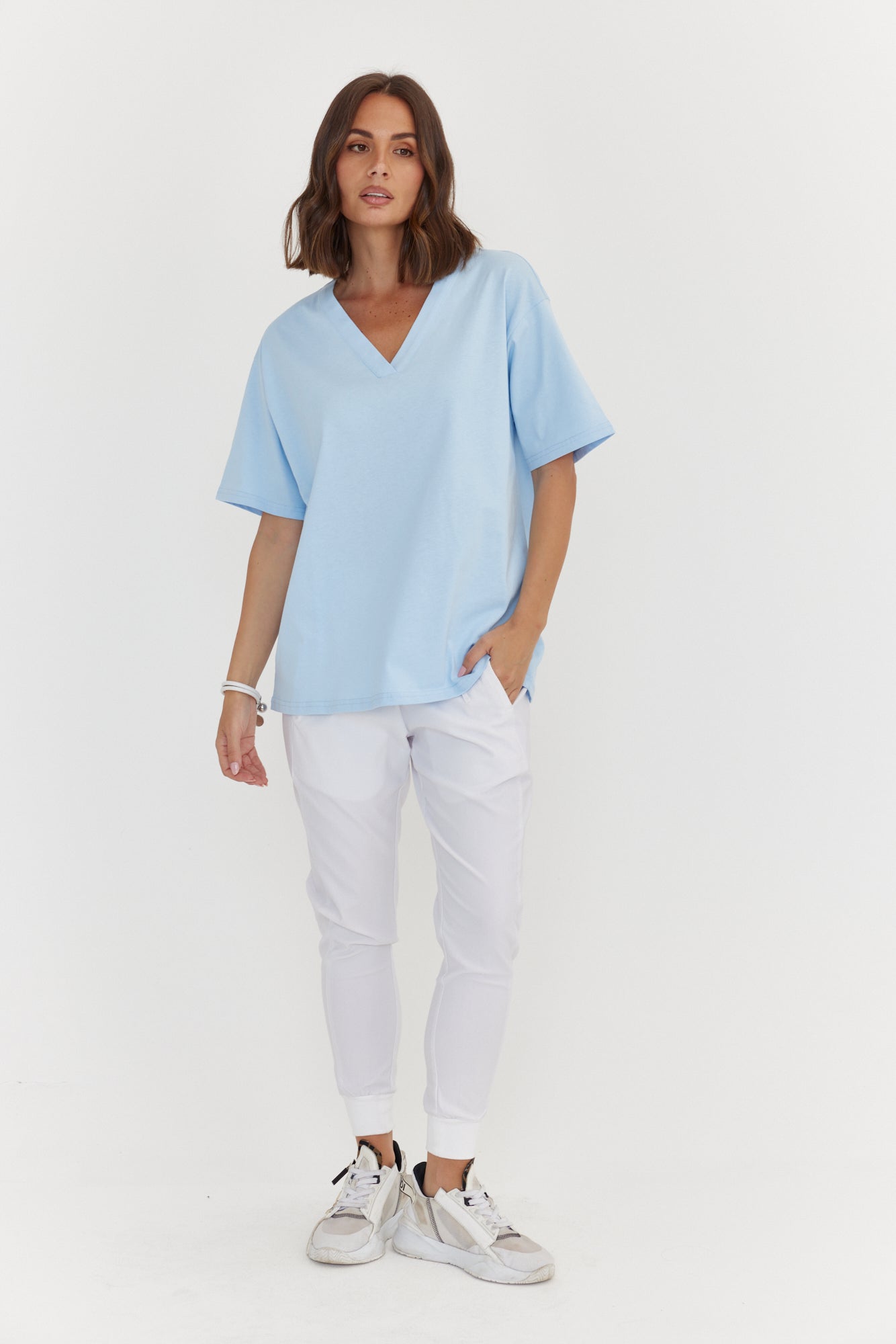 NIX V-Neck T-Shirt Light Blue
