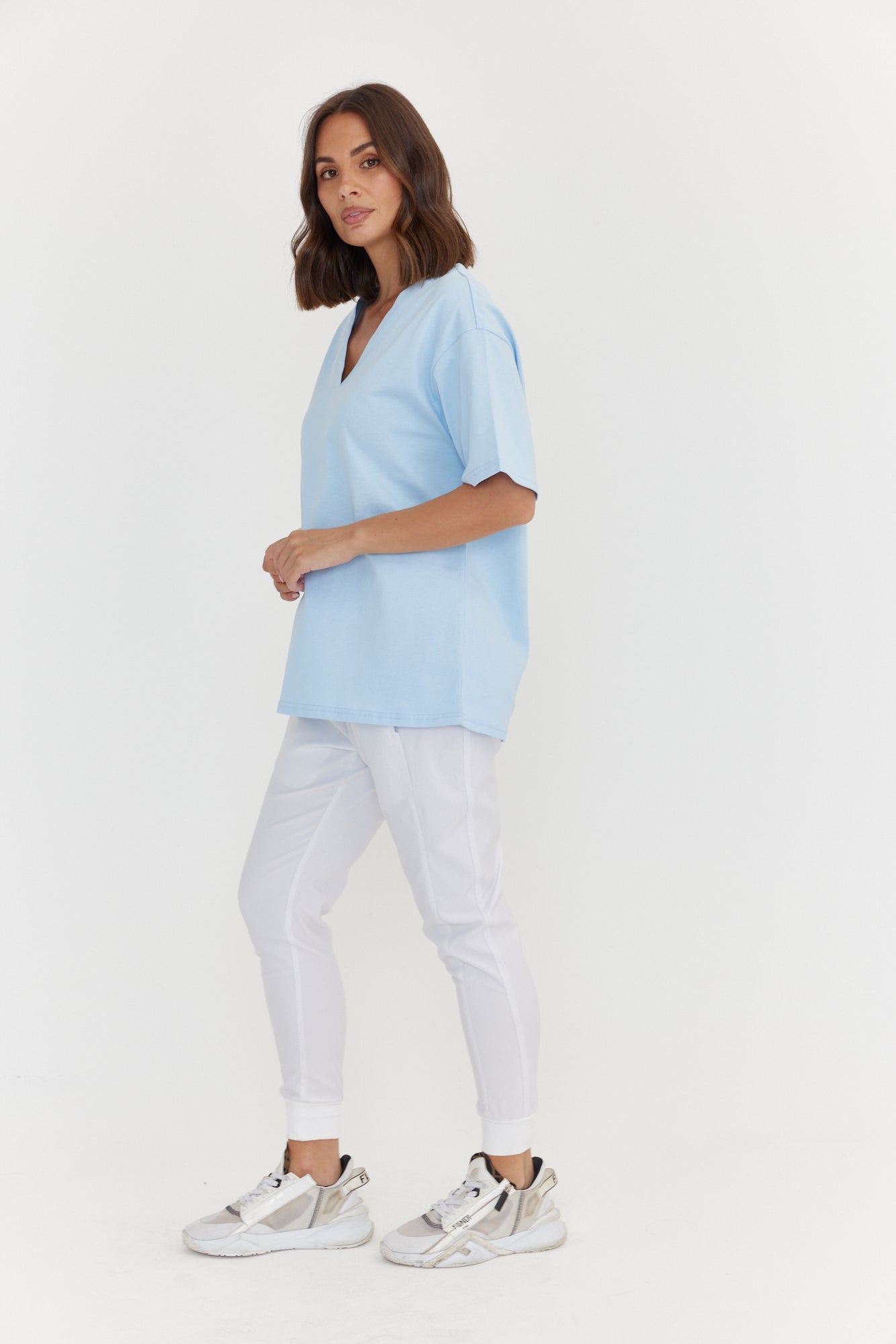 NIX V-Neck T-Shirt Light Blue