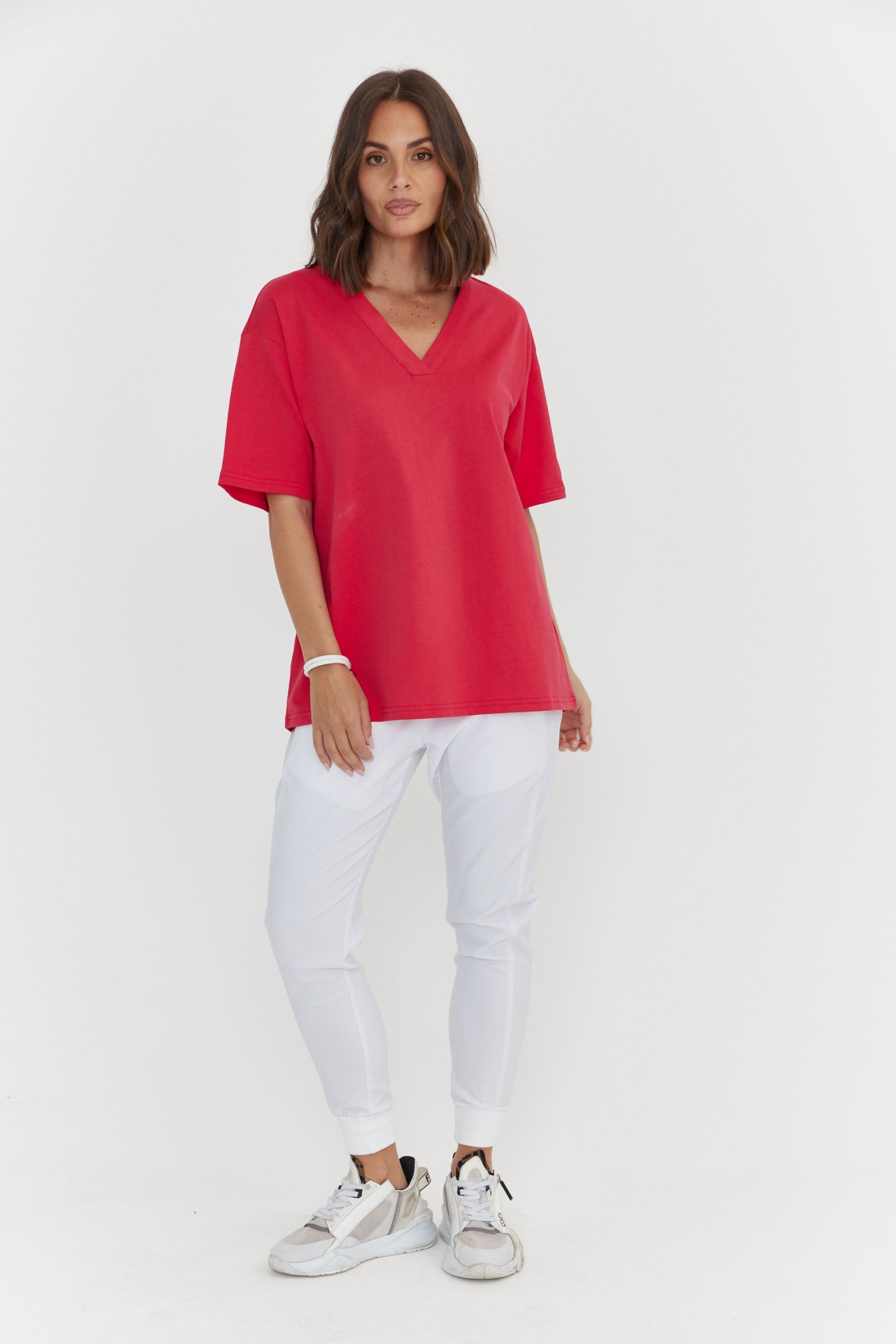 NIX V-Neck T-Shirt Strawberry Red