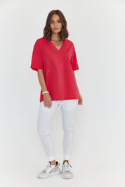 NIX V-Neck T-Shirt Strawberry Red