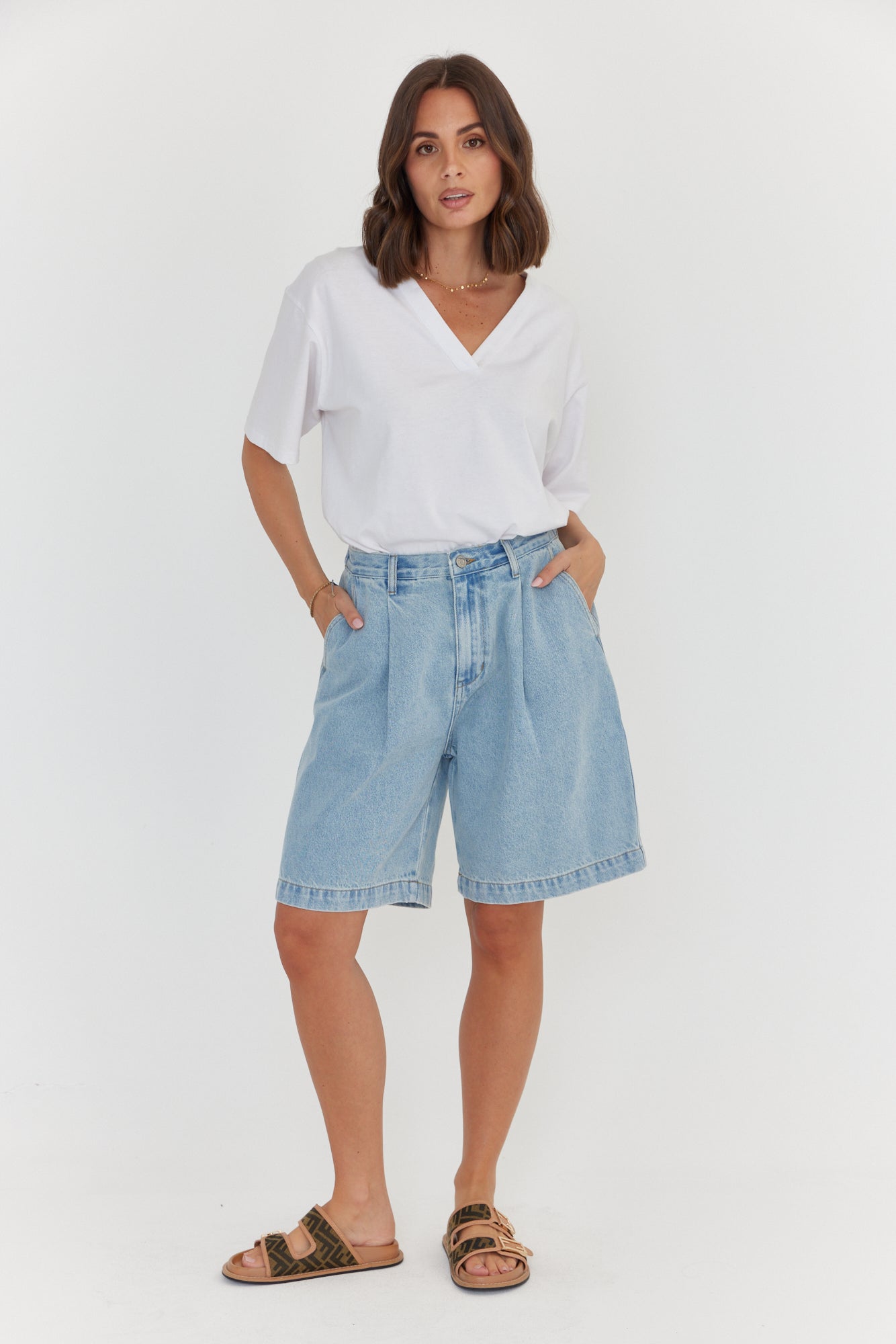 HARVEY Shorts Light Blue Wash Denim