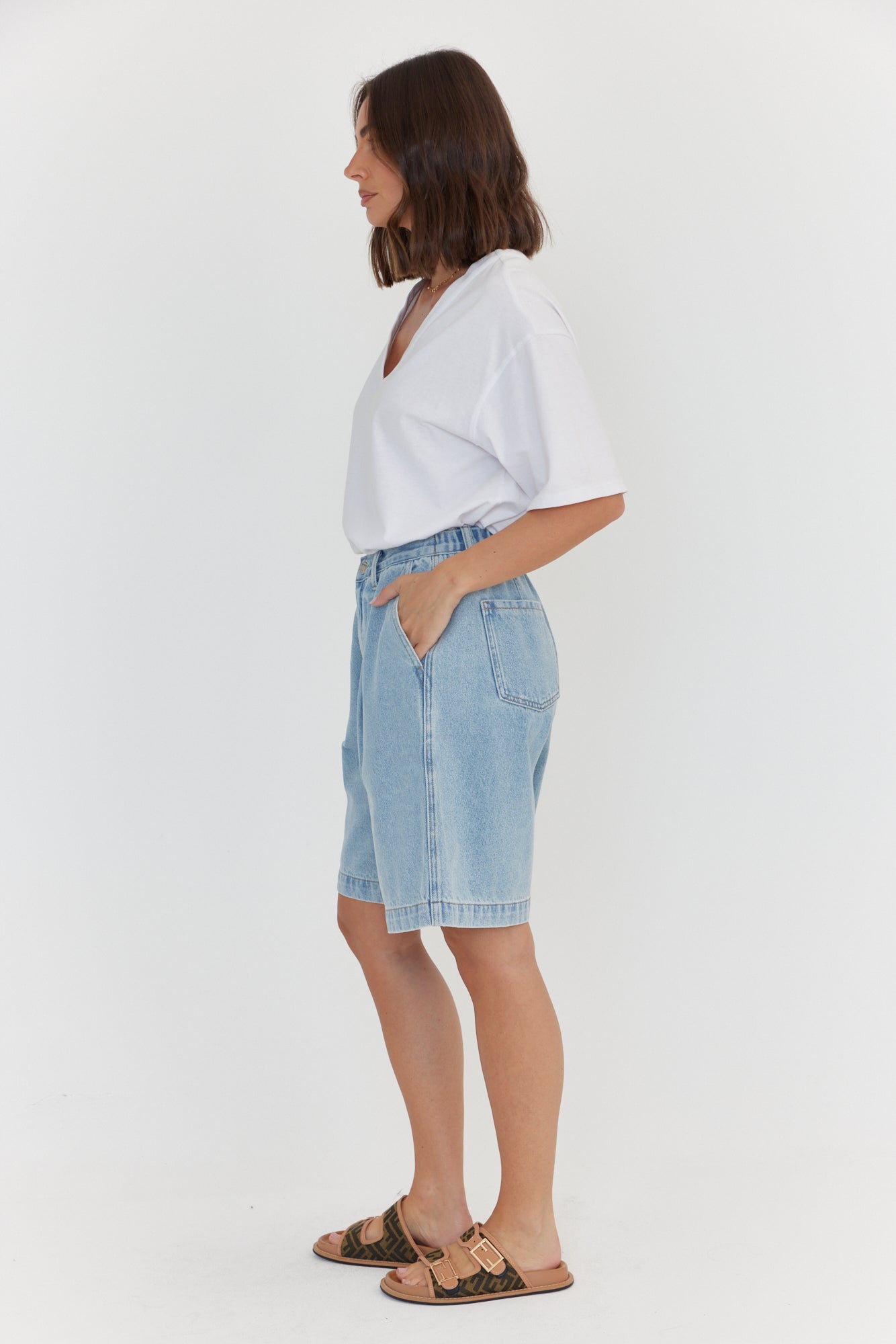 HARVEY Shorts Light Blue Wash Denim