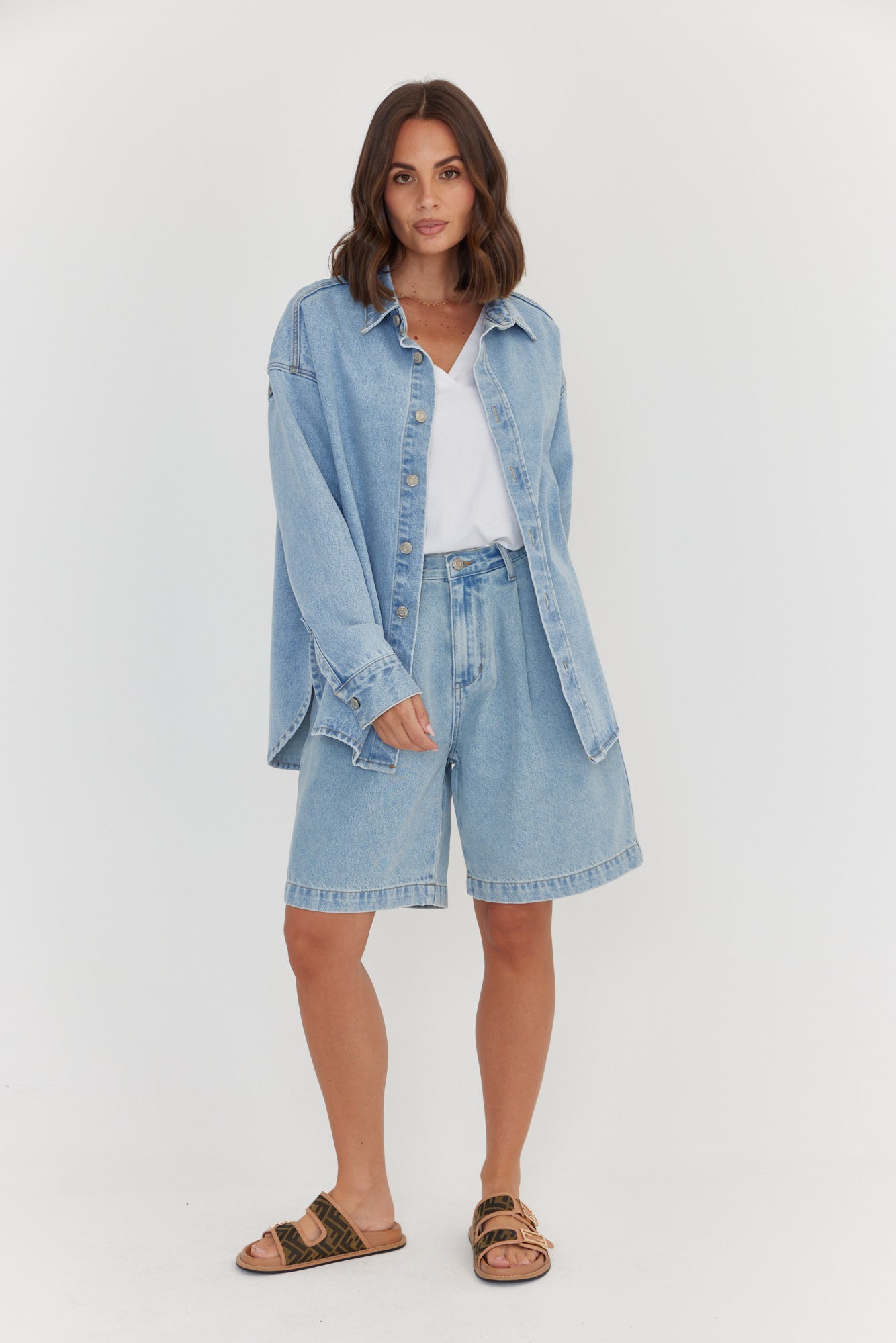 HARVEY Shorts Light Blue Wash Denim