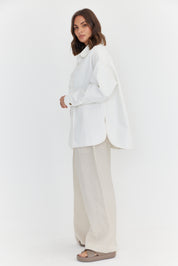 BASEN Shacket White Denim