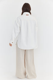BASEN Shacket White Denim