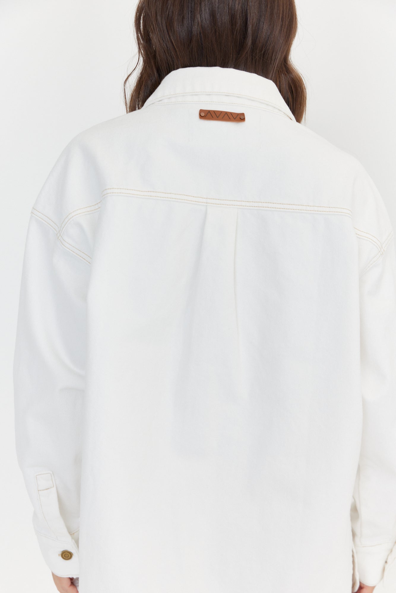BASEN Shacket White Denim