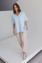 NIX V-Neck T-Shirt Light Blue