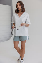 NIX V-Neck T-Shirt Grey Marle