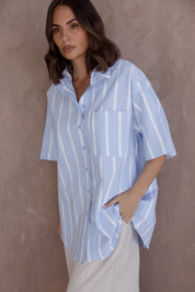 ROGUE Shirt Blue Chambray Stripe