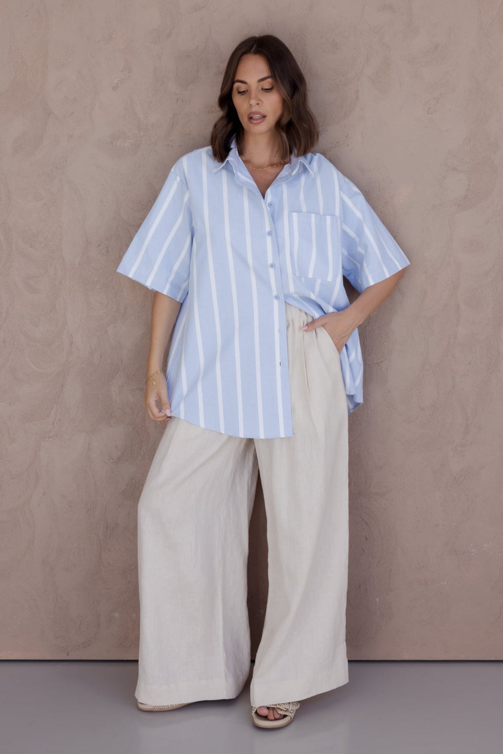 ROGUE Shirt Blue Chambray Stripe