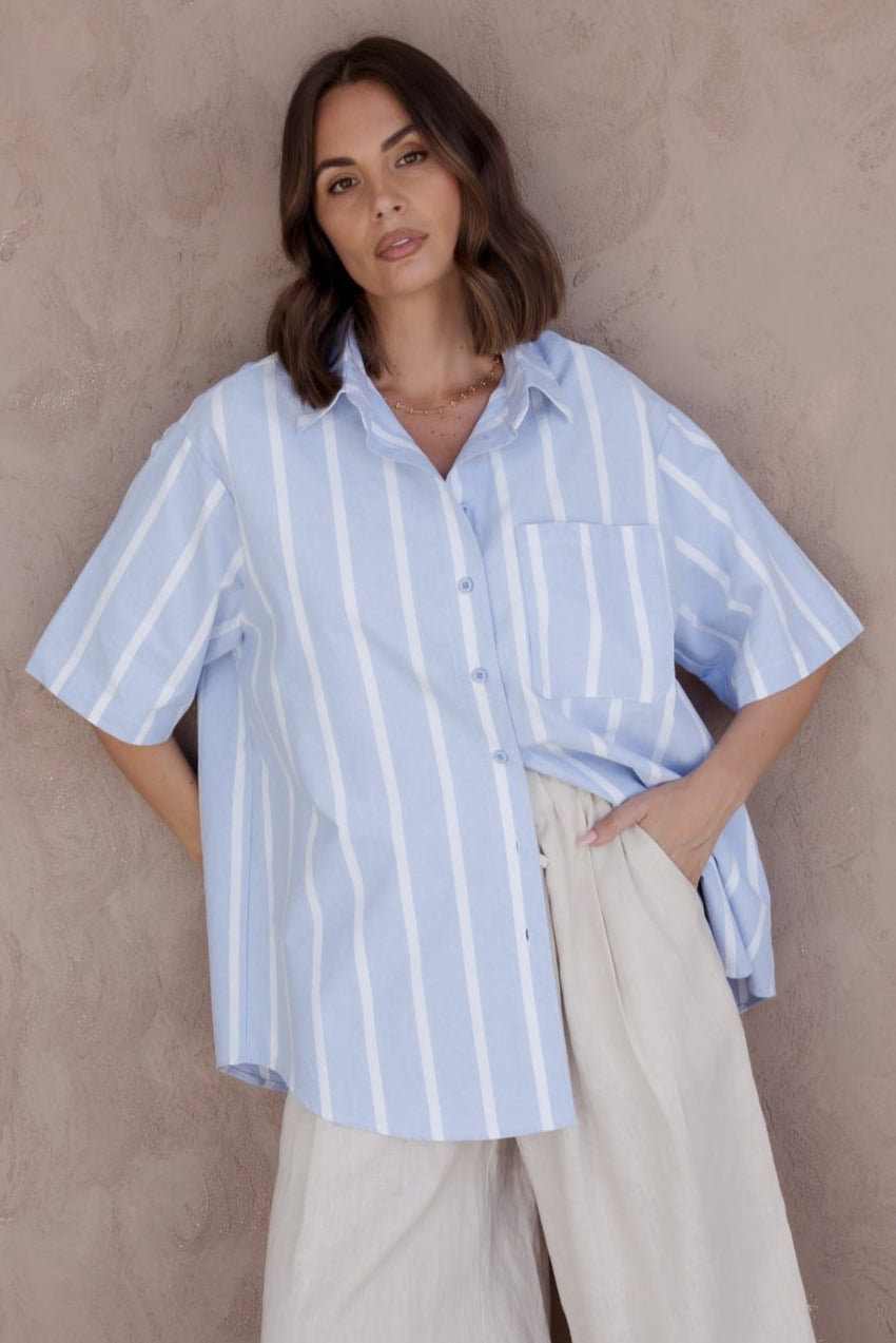 ROGUE Shirt Blue Chambray Stripe