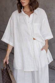 ROGUE Top Linen White