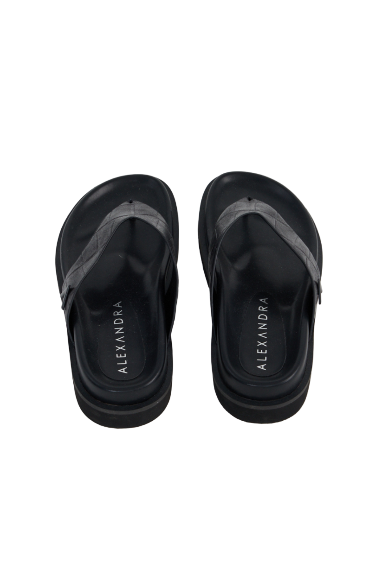 Leather Thong Black Croc