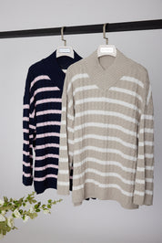 SONNY Knit Jumper Stone Stripe