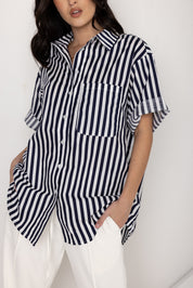 ROGUE Shirt Navy Wide Stripe