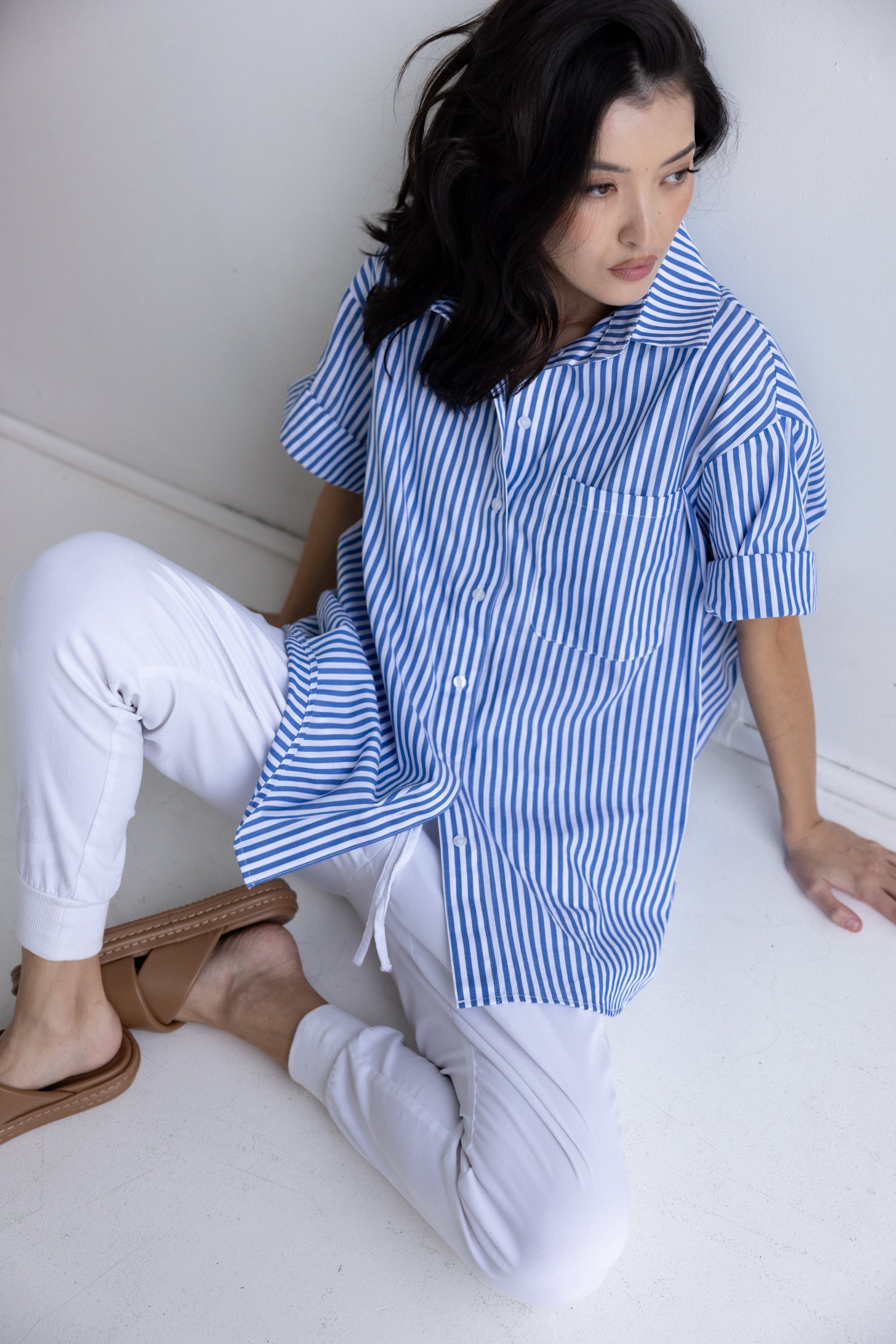 ROGUE Shirt Blue Stripe – A L E X A N D R A