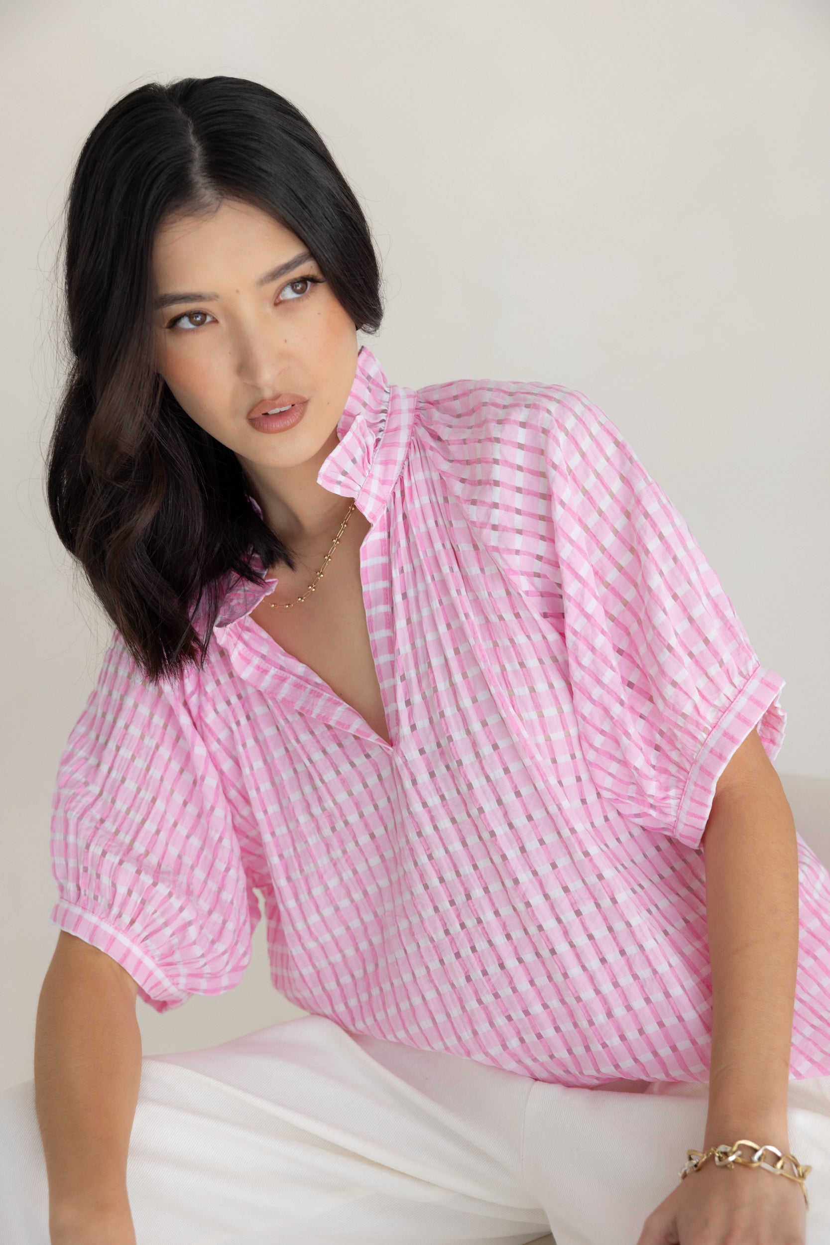 PRESTO Blouse Chequer Pink