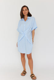 SANTAFAI Dress Blue Stripe