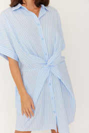 SANTAFAI Dress Blue Stripe