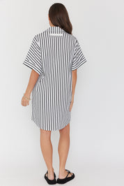 SANTAFAI Dress Black Stripe