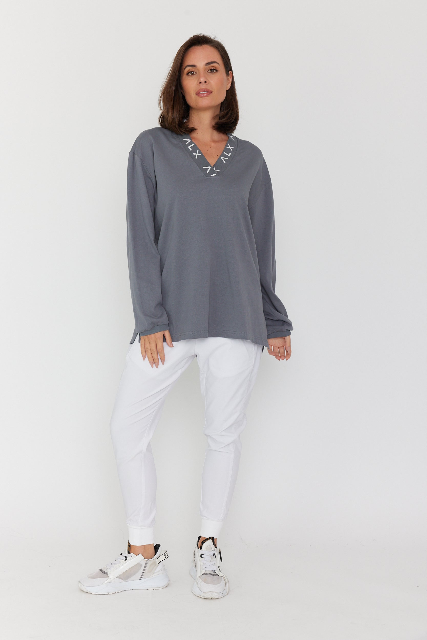 SURMAN Long Sleeve Top Slate