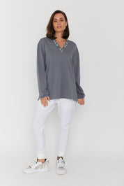 SURMAN Long Sleeve Top Slate