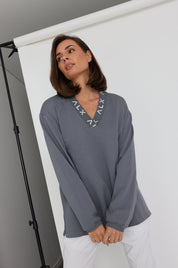 SURMAN Long Sleeve Top Slate