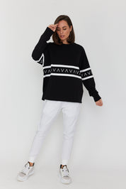 JENGA Long Sleeve Top Black