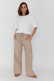 SPLINTA Pants Beige Stripe