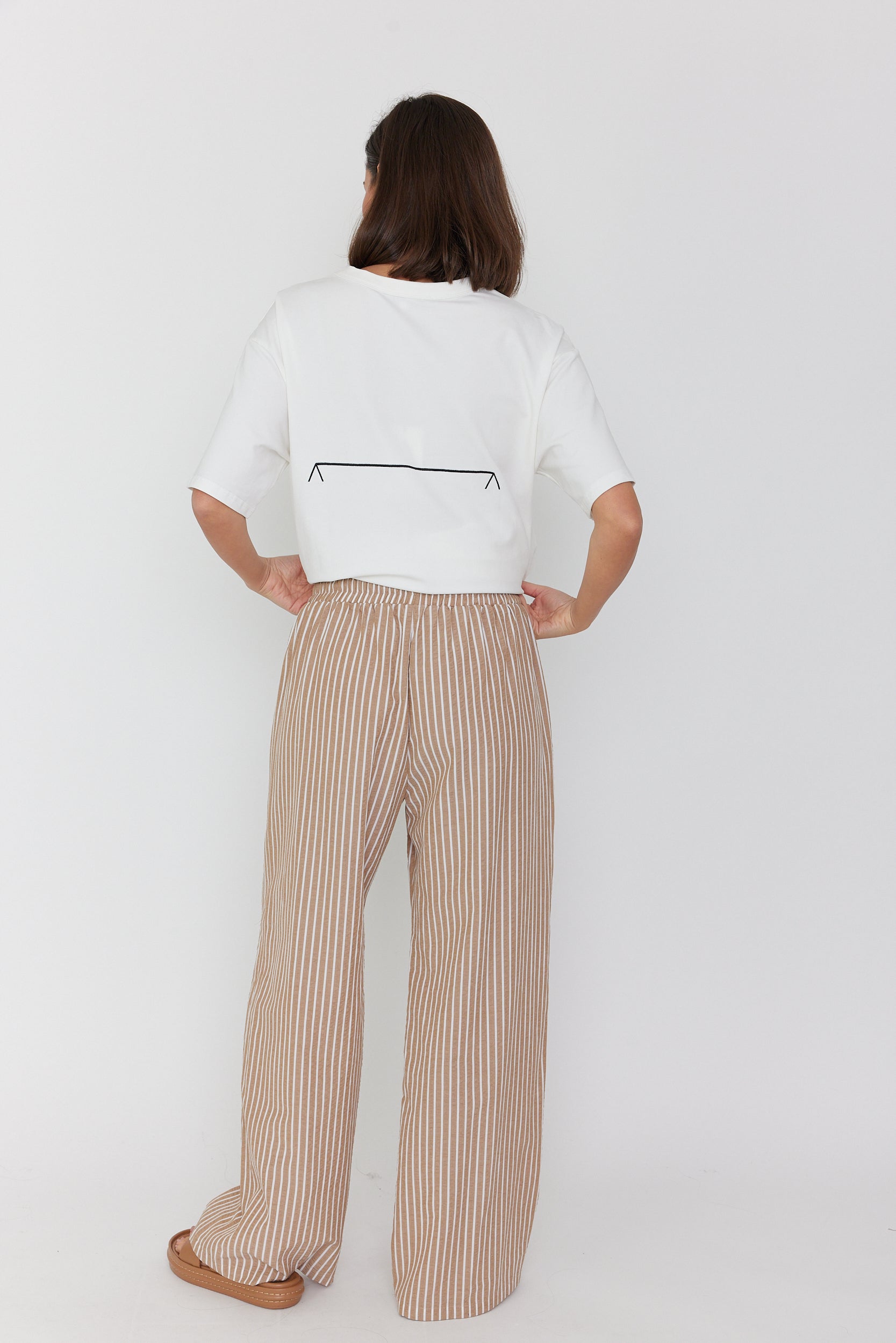 SPLINTA Pants Beige Stripe