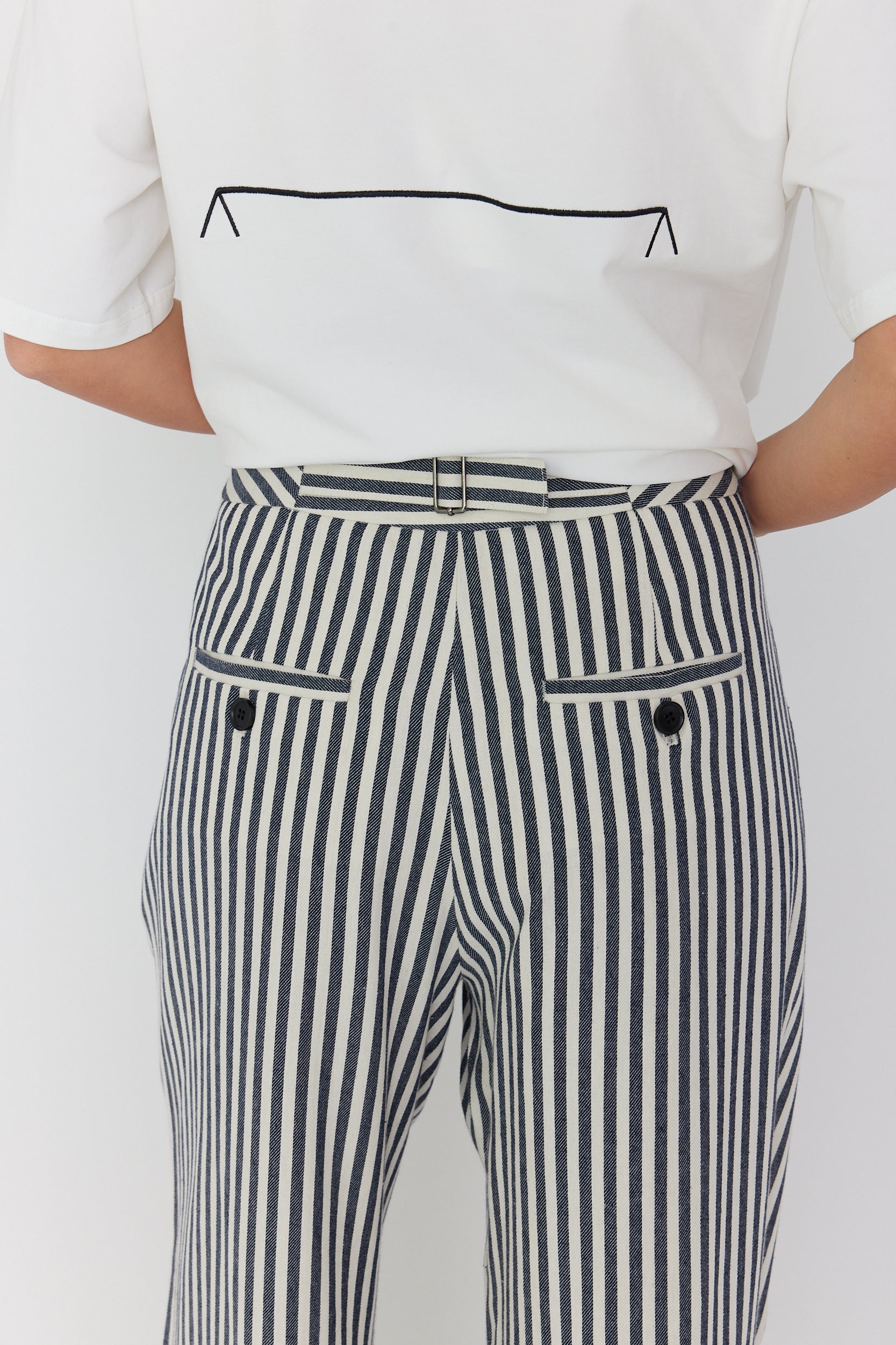 THEO Pants Navy Stripe