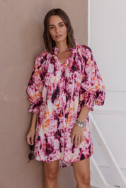 OLLIE Dress Pink Textured Print